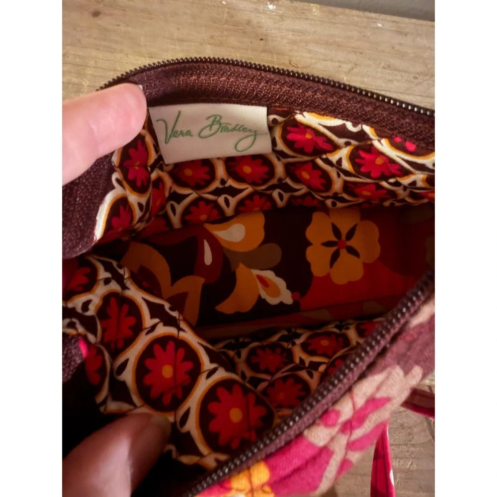 Vera Bradley Folkloric Floral Quilted Crossbody Bag and Zip ID Case Set Pink